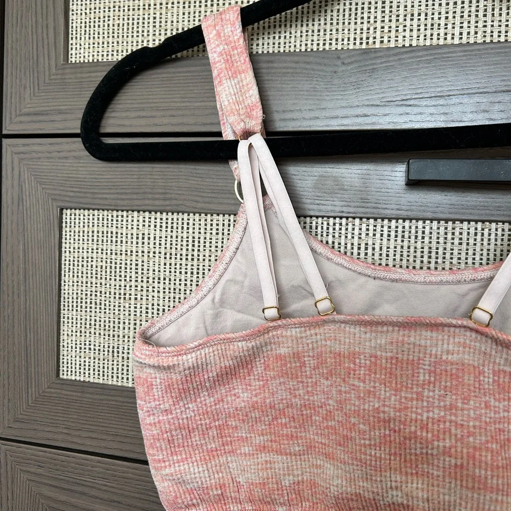 Pink Ribbed Striped Bralette - Picture 2 of 3